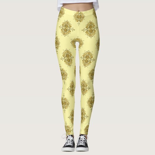 Sommergoldenbarocke Leggings (Vorderseite)