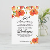 Sommergoldene Mohnjubiläum Einladung (Stehend Vorderseite)