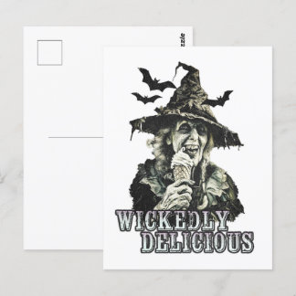 Sommergoth Spooky Hexe mit Eis Postkarte