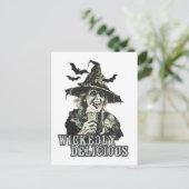 Sommergoth Spooky Hexe mit Eis Postkarte (Stehend Vorderseite)