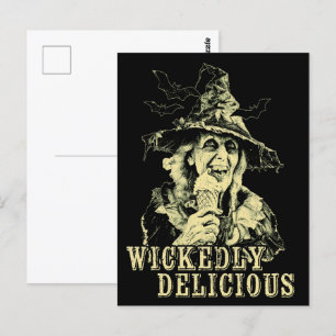 Sommergoth Spooky Hexe mit Eis Postkarte