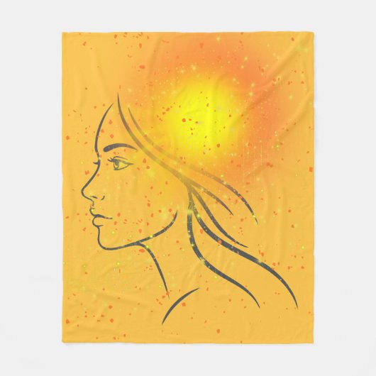 Sommergöttin – Weibliche saisonale Kunst Fleecedecke (Vorderseite)