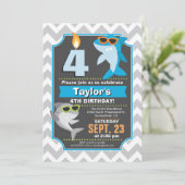 Sommerhaie Einladung zum Geburtstag (Stehend Vorderseite)