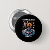SommerHalloween Funny Skeletter Eiscreme Button (Vorne & Hinten)