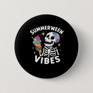 SommerHalloween Funny Skeletter Eiscreme Button
