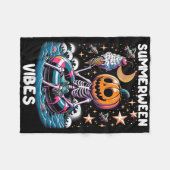 SommerHalloween Funny Skeletter Eiscreme Fleecedecke (Vorderseite (Horizontal))