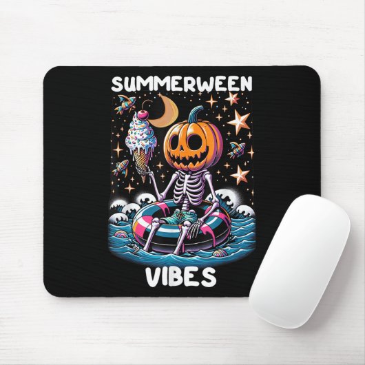 SommerHalloween Funny Skeletter Eiscreme Mousepad (Mit Mouse)