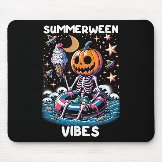 SommerHalloween Funny Skeletter Eiscreme Mousepad (Vorne)