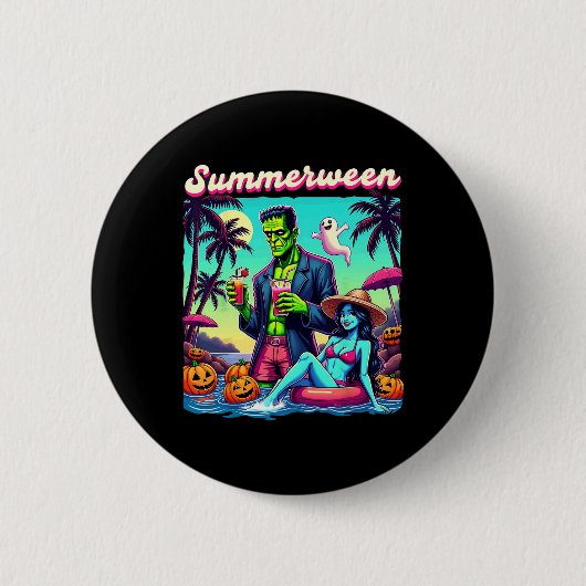SommerHalloween Zombie Frankenstein Bo Button (Vorderseite)
