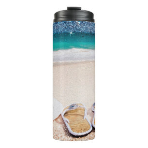 Sommerhasen und Flip Flops Thermosbecher