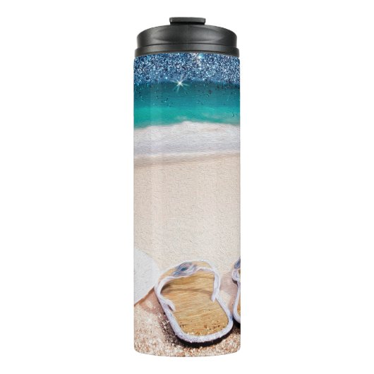Sommerhasen und Flip Flops Thermosbecher (Vorderseite)