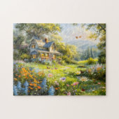 Sommerhaus mit Wildblumenwiese Puzzle (Horizontal)