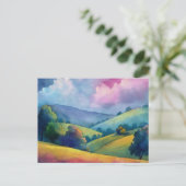 Sommerhaus Postkarte Aquarell (Stehend Vorderseite)