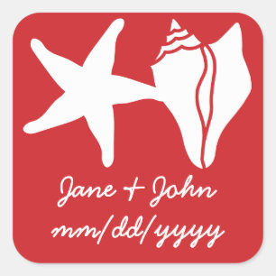 Sommerhäuschen in Kirschsticker Quadratischer Aufkleber