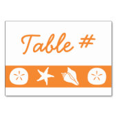Sommerhäuschen in Orange Table Card Tischnummer (Rückseite)
