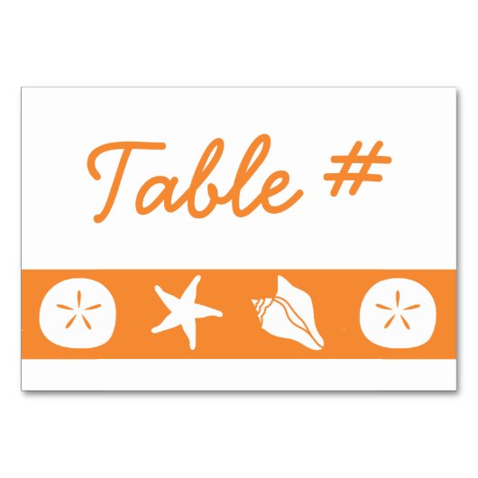 Sommerhäuschen in Orange Table Card Tischnummer (Vorderseite)