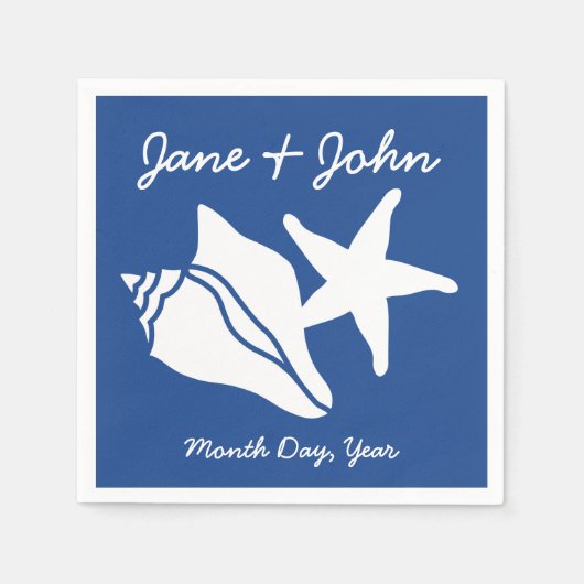 Sommerhäuser in Blue Napkins Serviette (Vorderseite)
