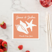 Sommerhäuser in Coral Napkins Serviette (Beispiel)