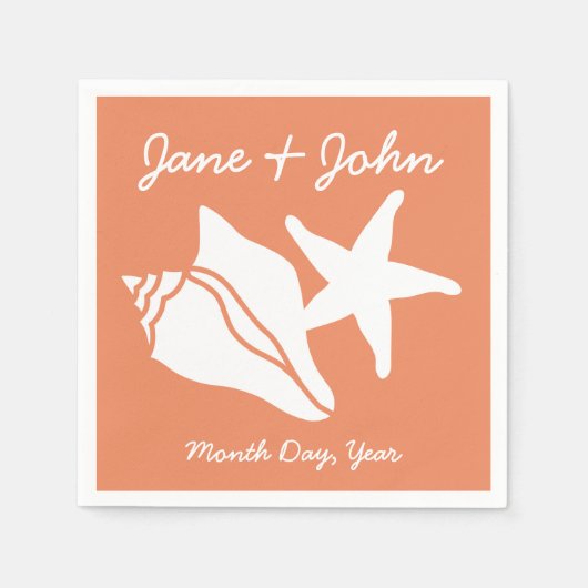 Sommerhäuser in Coral Napkins Serviette (Vorderseite)