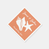 Sommerhäuser in Coral Napkins Serviette (Ecke)