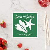 Sommerhäuser in grüner Napkins Serviette (Beispiel)