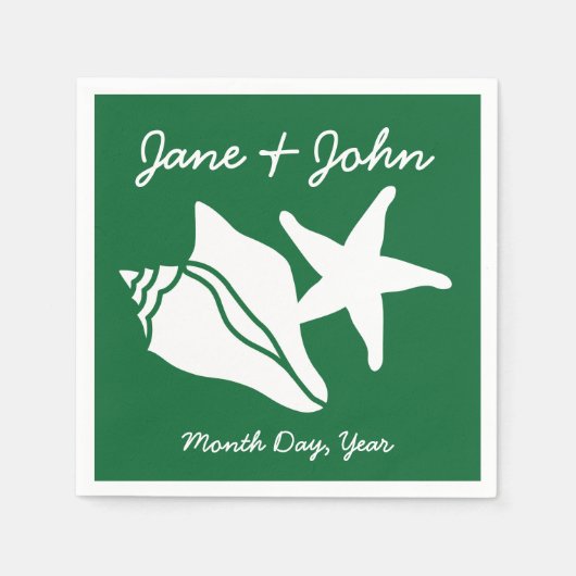 Sommerhäuser in grüner Napkins Serviette (Vorderseite)