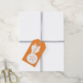 Sommerhäuser in Orange-Geschenkmarke Geschenkanhänger (Mit Garn)