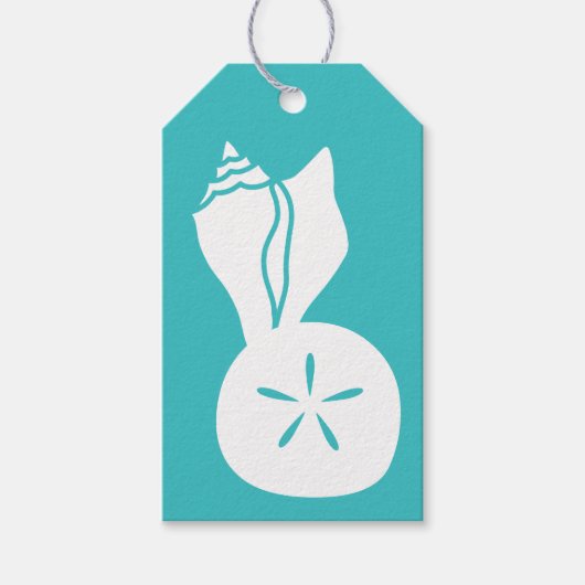 Sommerhäuser in Türkis - Geschenkmarke Geschenkanhänger (Vorderseite)