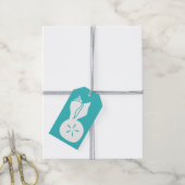 Sommerhäuser in Türkis - Geschenkmarke Geschenkanhänger (Mit Garn)