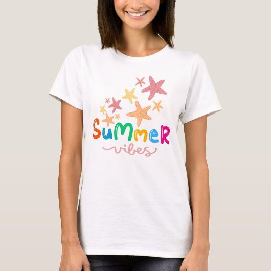 Sommerhäuser und Starfish Frauen T-Shirt (Vorderseite)