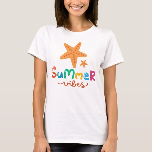 Sommerhäuser und Starfish Frauen T-Shirt (Vorderseite)