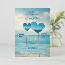 Sommerherzen Strand Blau Hochzeit