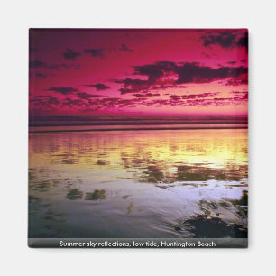 Sommerhimmelreflexionen, Ebbe, Huntington Beach Magnet