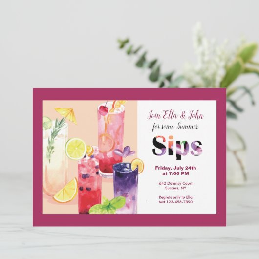 Sommerhitze Einladung (Stehend Vorderseite)