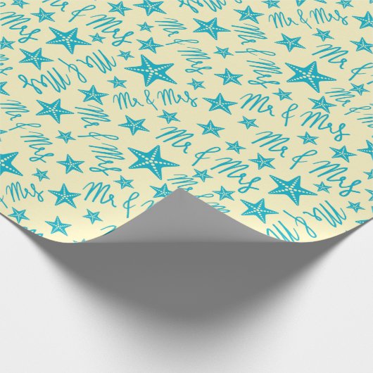 Sommerhochseestar hellgelb, nahtlos geschenkpapier (Ecke)