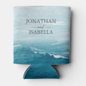 Sommerhochzeit am Ozean des blauen Meerwassers Dosenkühler (Vorderseite)