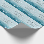 Sommerhochzeit am Ozean des blauen Meerwassers Geschenkpapier (Ecke)