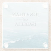 Sommerhochzeit am Ozean des blauen Meerwassers Glasuntersetzer (Rückseite)