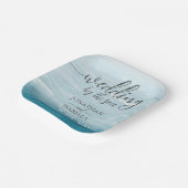 Sommerhochzeit am Ozean des blauen Meerwassers Pappteller (Gewinkelt)