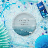 Sommerhochzeit am Ozean des blauen Meerwassers Pappteller (Party)