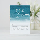 Sommerhochzeit am Ozean des blauen Meerwassers RSVP Karte (Stehend Vorderseite)