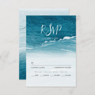 Sommerhochzeit am Ozean des blauen Meerwassers RSVP Karte
