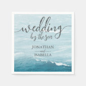 Sommerhochzeit am Ozean des blauen Meerwassers Serviette (Vorderseite)