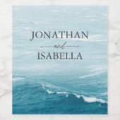 Sommerhochzeit am Ozean des blauen Meerwassers Weinetikett (Einzelnes Label)