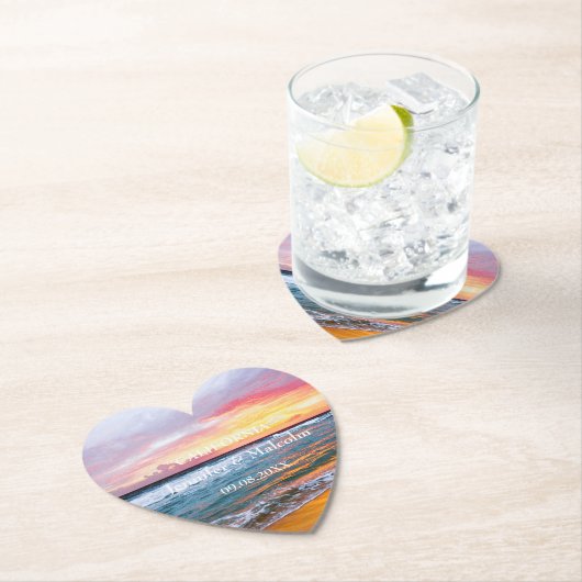 Sommerhochzeit am tropischen Strand Untersetzer (Vor Ort)