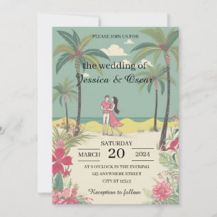Sommerhochzeit der tropischen Liebe Einladung