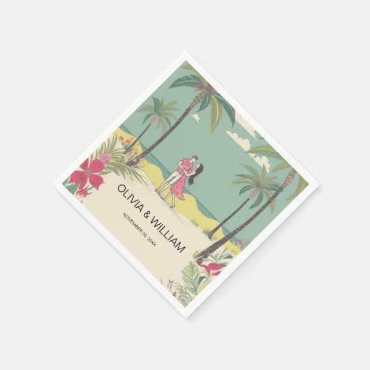 Sommerhochzeit der tropischen Liebe Serviette (Ecke)