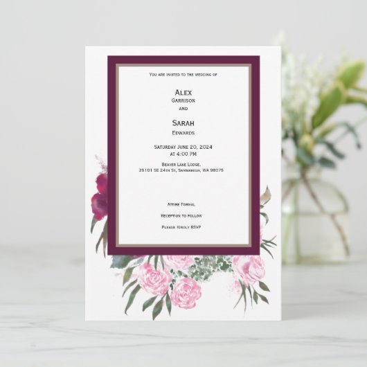 Sommerhochzeit Einladung (Stehend Vorderseite)