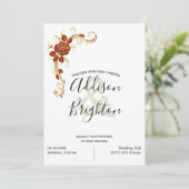 Sommerhochzeit Elegante Stilvolle Rose Einladung (Stehend Vorderseite)