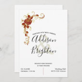 Sommerhochzeit Elegante Stilvolle Rose Einladung (Vorne/Hinten)